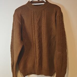 DESSO born to be free heavy knit high neck sweater sz.XL wool blend cable knit